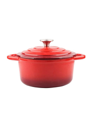 VAV 21.5cm Non-Stick Enamelled Cast Iron Dutch Oven Casserole, Red