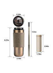 VAV 520ml Stainless Steel Coffee Mug with Built in Filter and Straw, Gold