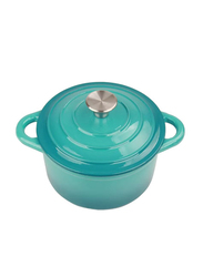 VAV 26cm Non-Stick Enamelled Cast Iron Dutch Oven Casserole, Blue