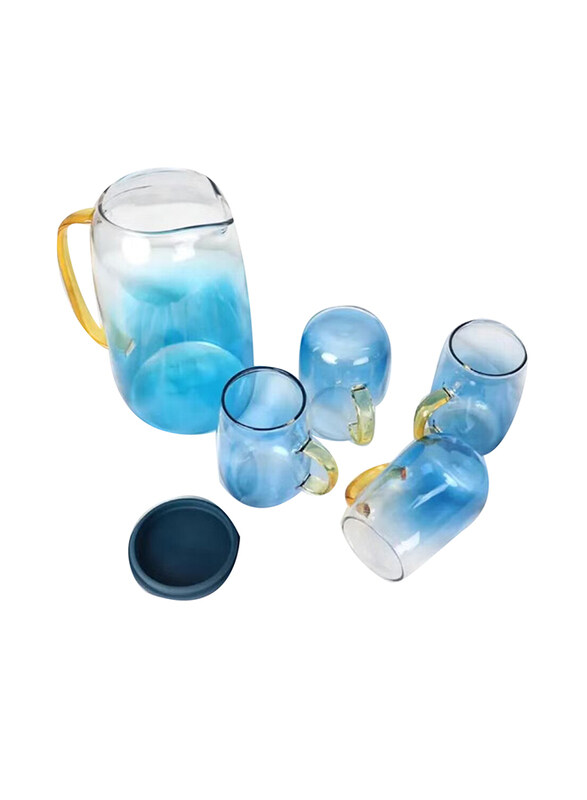 

VAV 5-Piece Elegant Glass Carafe Pitcher Set, Clear