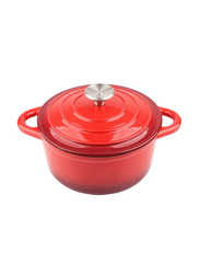 VAV 21.5cm Non-Stick Enamelled Cast Iron Dutch Oven Casserole, Red