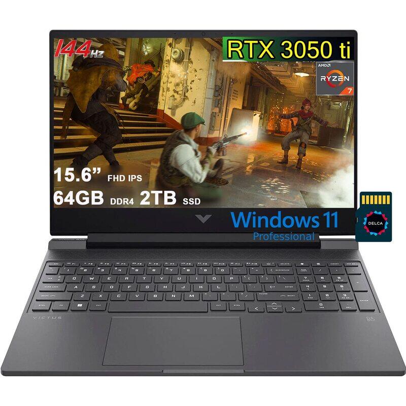 

HP Victus 15 Gaming Laptop, 15.6" FHD IPS 144Hz Display, AMD Ryzen 7 5800H 8-Core Processor 3.2GHz, 2TB SSD, 64GB RAM, Nvidia GeForce RTX 3050 Ti 4GB