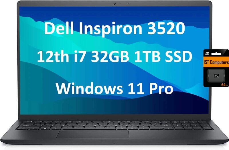 

DELL Inspiron 5000 Business Laptop, 15.6" FHD Display, Intel Quad-Core i7-1165G7 11th Gen, 1TB PCIe SSD, 32GB RAM, Intel Iris Xe Graphic Card, Backlit