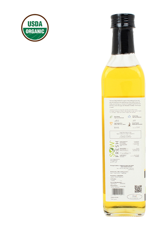 Sow Fresh Cold Pressed Organic Groundnut Oil, 500ml