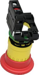 Schneider XB5AS8442 Mushroom Head Emergency Stop, 40mm, Red/Yellow/Green/Black