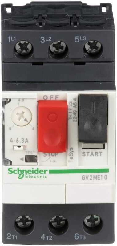 Schneider Electric GV2ME10 TeSys GV2 D Motor Thermal Magnetic Circuit Breaker, Grey