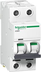 Schneider Electric A9F54206 Acti9 iC60H 2P 6A C Miniature Circuit Breaker, White