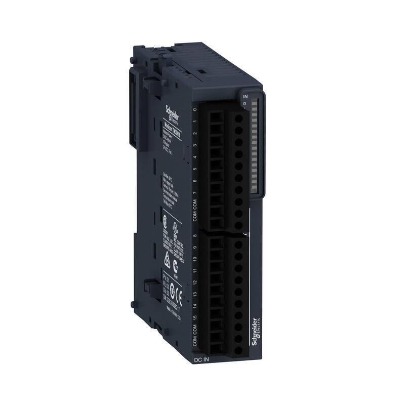 Schneider Module TM3-16 Analog Input Relay, TM3DI16, Black