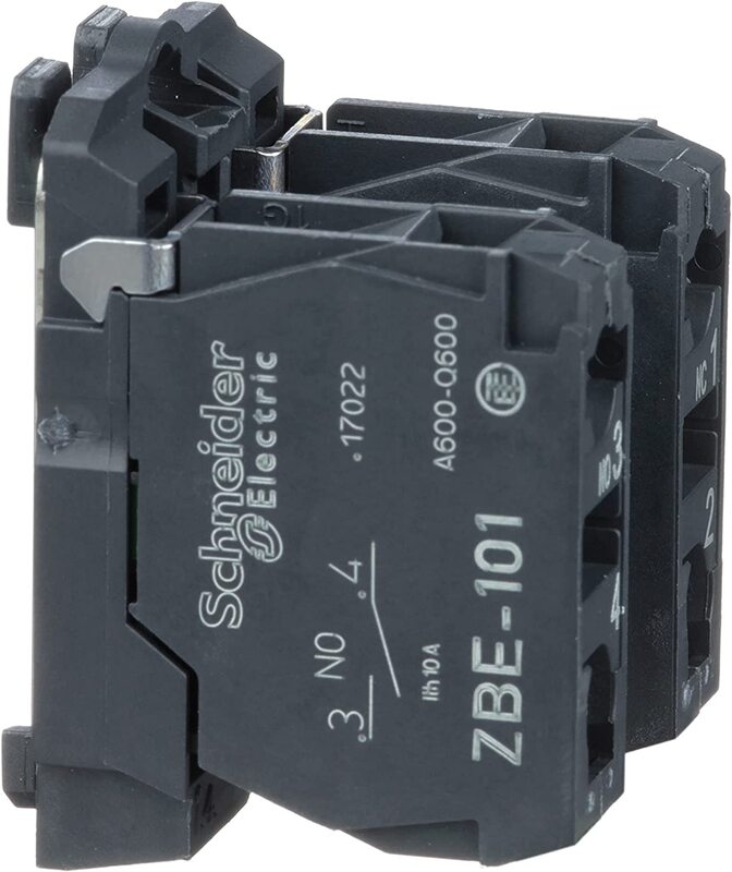 Schneider Electric ZB5AZ105 Signaling Harmony XB5 Single Contact Block Screw Clamp Terminal with Body Collar 1NO+1NC, Black
