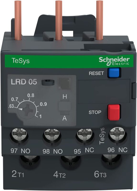 Schneider Electric LRD05 TeSys Series LRD 0.63 to 1 A Thermal Overload Relay Electric Contactor, 7.7 x 8.8 x 4.9cm, Black