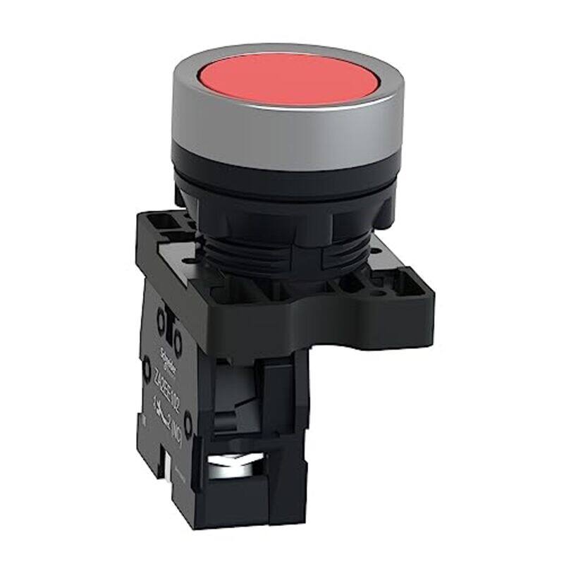 Schneider Electric Signaling Harmony XA2E Round Red Push-Button 22 Flush Spring Return, XA2EA42, Black