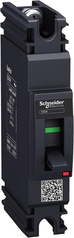 Schneider Electric EZC100H TMD 50A 1 pole 1d EasyPact Circuit Breaker, EZC100H1050, Black