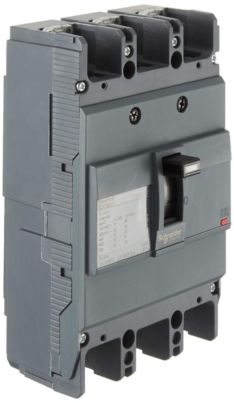 Schneider Electric EZC250H TMD 125A 3 Poles 3d EasyPact Circuit Breaker, EZC250H3125, Grey