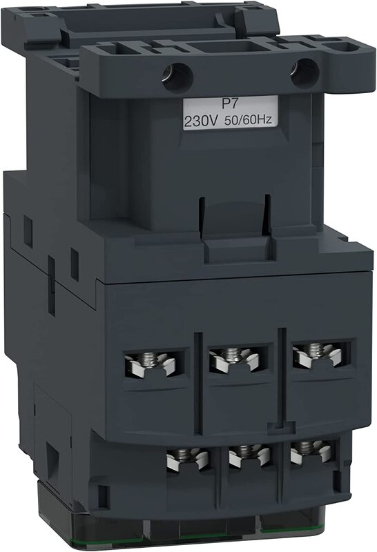 Schneider Electric LC1D18P7 TeSys Deca Contactor with 230V AC Spring Coil and 3 Poles, 9.3 x 11.4 x 5.2cm, Black