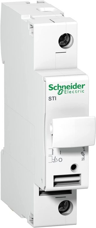 Schneider Electric A9N15636 Breaker Acti9 STI Fuse Disconnector with 1 Pole for Fuse, 1.03 x 3.8cm, White