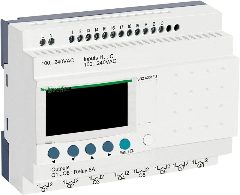 

Schneider Electric SR2A201FU Zelio Logic Compact PLC Smart Relays, White/Grey