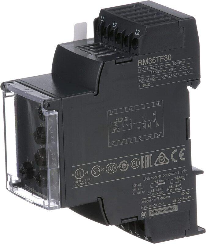 Schneider Multi-Function Phase Control Relay, RM35TF30, Black