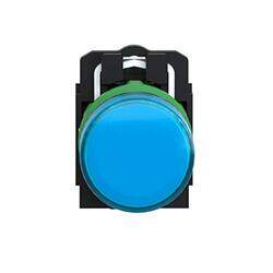 Schneider Electric Signaling Harmony XB5 22 Plain Lens with Integral LED 230.240 V Plastic Pilot Light, XB5AVM6, Blue