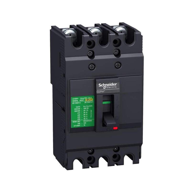 

Schneider Electric EZC100H TMD 40A 3 Poles 3d EasyPact Circuit Breaker, EZC100H3040, Black