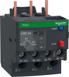 Schneider Electric TeSys Series 0.4 to 0.63 A LRD04 Thermal Relay Electric Contactor, 7.7 x 8.8 x 4.9cm, Black