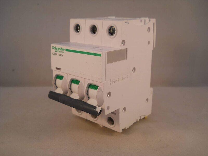 Schneider Electric A9F54363 Acti9 iC60H 3P 63A C Miniature Circuit Breaker, White