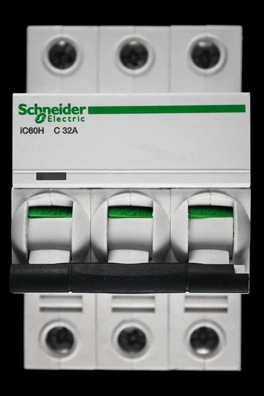 Schneider Electric A9F54332 ACTI9 IC60H 3P 32A C Miniature Circuit Breaker, White