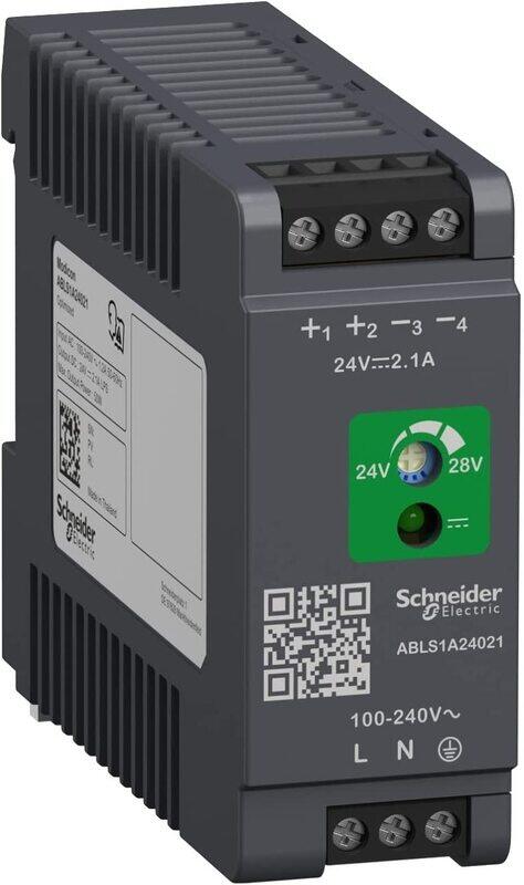 

Schneider Electric Power Supply Phaseo Abl7, Abl8 Regulated Supply, 100-240v Ac, 24v 2.1 a, Single Phase, abls1a24021, Grey