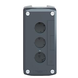 Schneider Electric Plastic Harmony Enclosure 3 Hole Push Button, XALD03, Grey