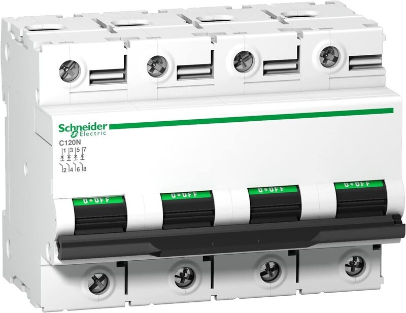 

Schneider Electric C120N 4P 100A C Curve Circuit Breaker, 10.8 x 8.8 x 7.5cm, White