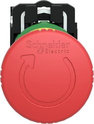 Schneider XB5AS8442 Mushroom Head Emergency Stop, 40mm, Red/Yellow/Green/Black