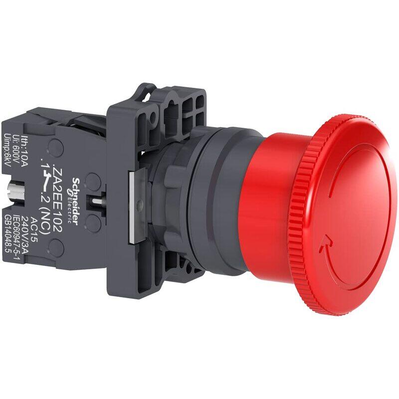 Schneider Electric Signaling Harmony XA2E Red 40 Emergency Switching Off Push-Button 22 Non Trigger, XA2ES542, Black