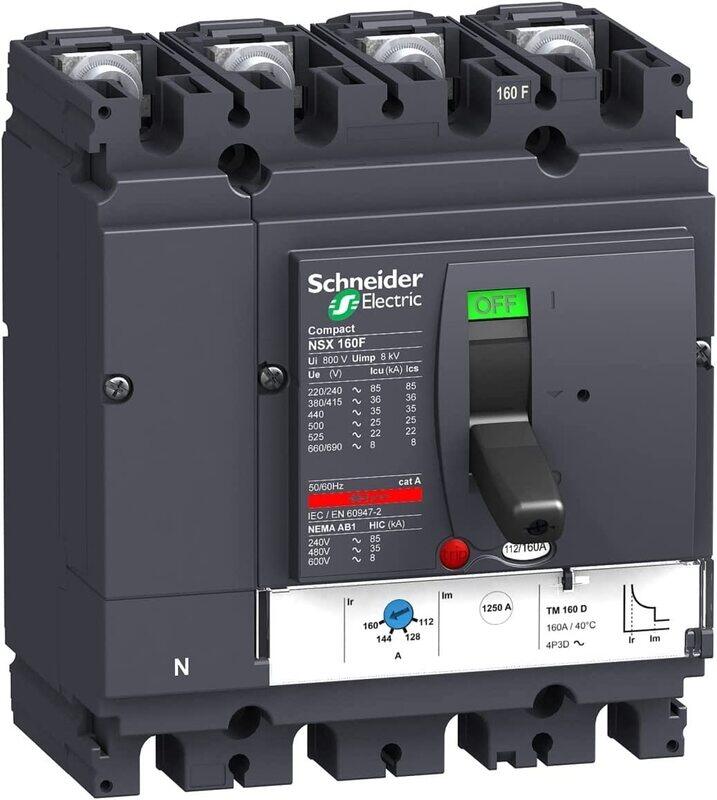 Schneider Electric LV430640 TMD 160 A 4 Poles 3d Compact Circuit Breaker, Black