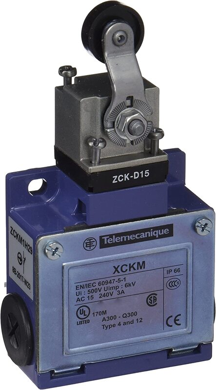 Schneider XCKM115H29 Limit Switch Roller Lever, Grey/Black/Silver