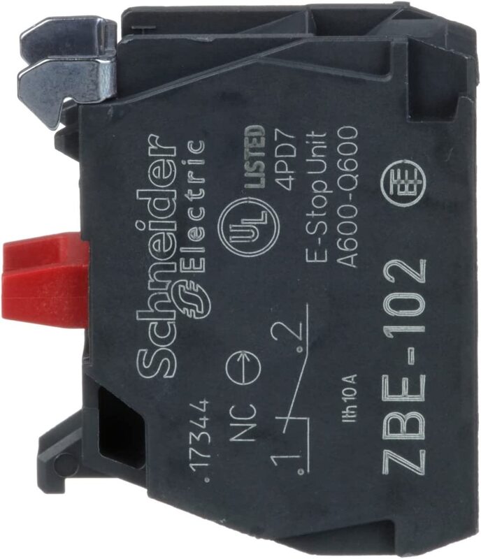 Schneider Signalling Harmony XB5 Single Contact Block, ZBE102, Black