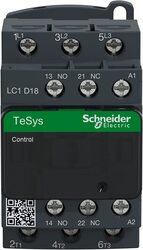 Schneider Electric LC1D18P7 TeSys Deca Contactor with 230V AC Spring Coil and 3 Poles, 9.3 x 11.4 x 5.2cm, Black