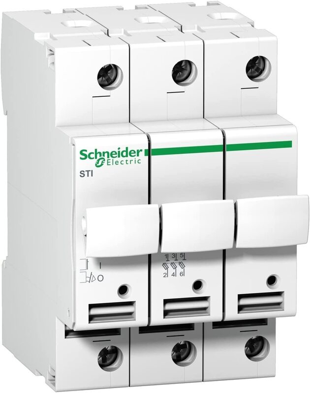 Schneider Electric A9N15656 Acti9 Fuse Disconnector STI Breaker with 3 Poles, 8.5 x 5 x 7.5cm, White