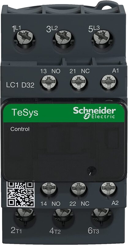 Schneider Electric LC1D32E7 TeSys 3P (3 NO) AC-3 32 A 48 AC Coil Breaker D Contactor, 9.2 x 11.2 x 5cm, Black