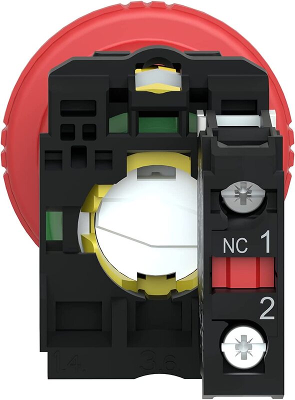 Schneider XB5AS8442 Mushroom Head Emergency Stop, 40mm, Red/Yellow/Green/Black