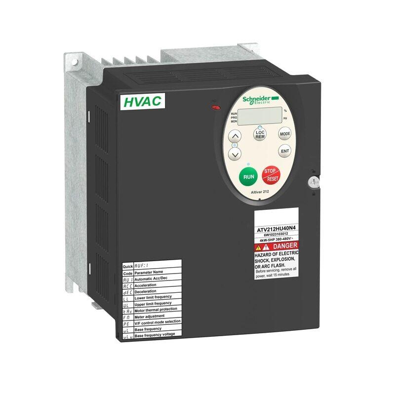 Schneider Electric VFD Altivar 212 Variable Speed Drive, ATV212HU40N4, Black