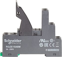 Schneider Electric RGZE1S48M 2Co Separate Terminal Socket with Clamp, 7.7 x 15.8 x 6.2cm, Grey
