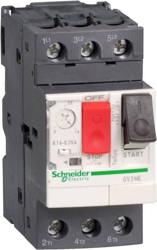 Schneider TeSys GV2 Motor Circuit Breaker, GV2ME06, Black