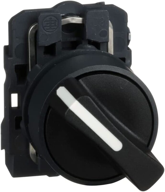 Schneider XB5AD21 2 Way Selector Switch, Black