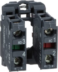 Schneider Electric ZB5AZ105 Signaling Harmony XB5 Single Contact Block Screw Clamp Terminal with Body Collar 1NO+1NC, Black
