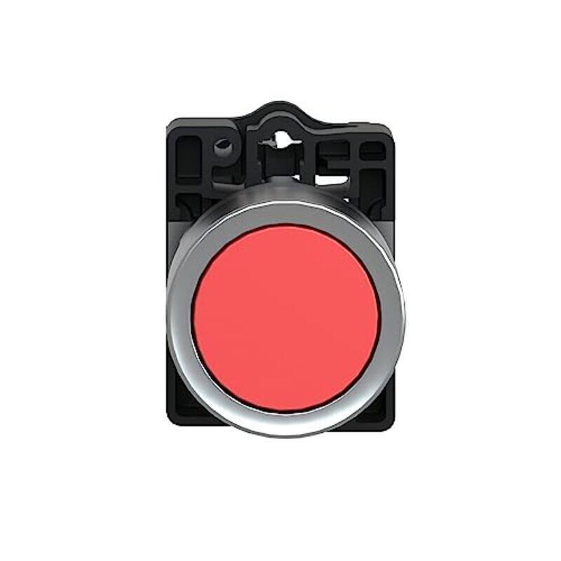 Schneider Electric Signaling Harmony XA2E Round Red Push-Button 22 Flush Spring Return, XA2EA42, Black