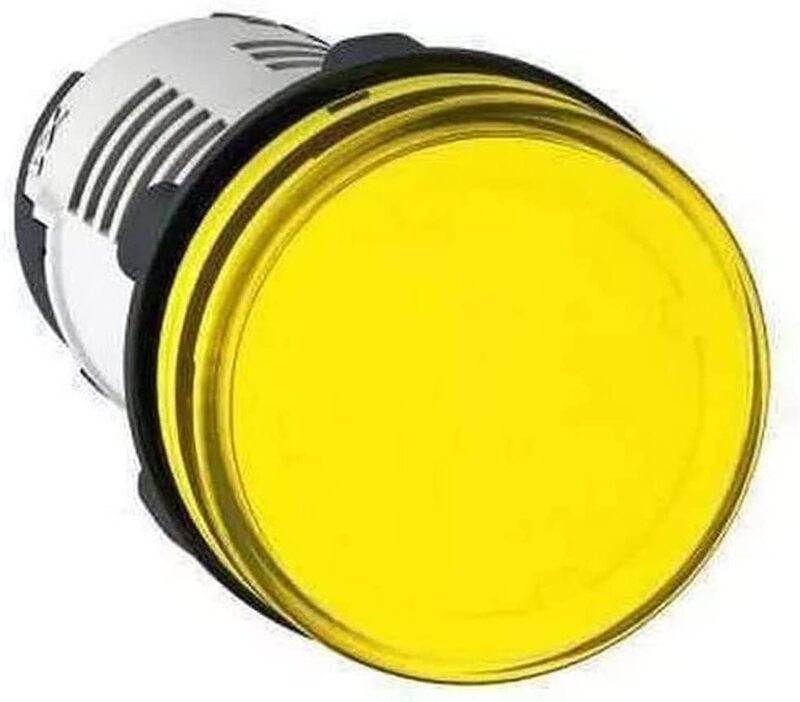 Schneider Round Pilot Light, XB7EV05BP, Yellow