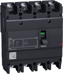 Schneider Electric EZC250H4150 TMD - 150 A - 4 Poles 3d EasyPact Circuit Breaker, Black