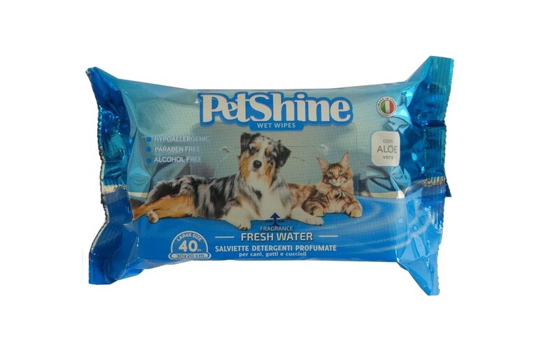 

PetShine Wet Wipes For Dogs and Cats Fresh Water 40Pcs