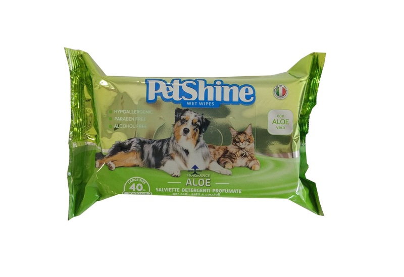 PetShine Wet Wipes For Dogs and Cats Aloe 40Pcs
