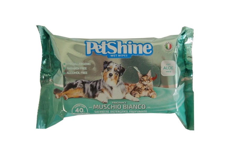 PetShine Wet Wipes For Dogs and Cats White Musk 40Pcs