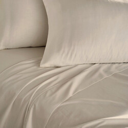 Context King Size Cream Soft Wrinkle Free Microfiber Bed Sheet Set w/ Pillow Covers